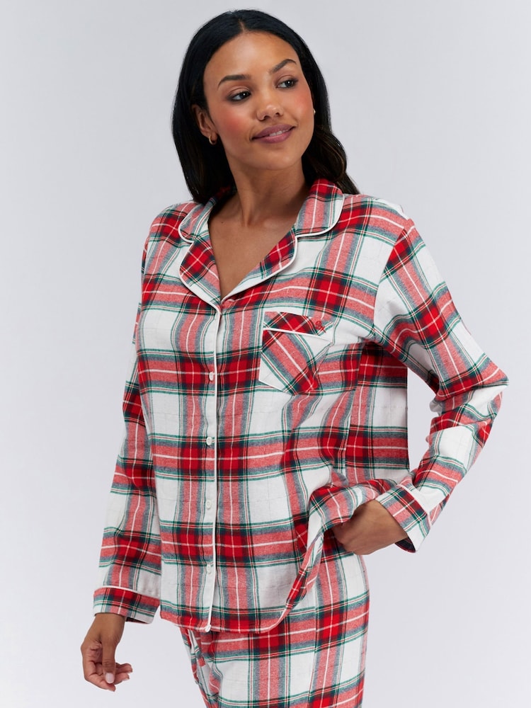 Boux Avenue Ivory Check Trouser Pyjamas In a Bag - Image 1 of 11 Boux Avenue Ivory Check Trouser Pyjamas In a Bag - Image 1 of 11