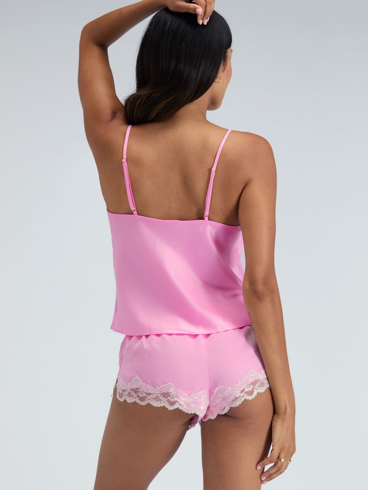 Boux Avenue Pink Cami Shorts Amelia Satin Cami Set - Image 2 of 5 Boux Avenue Pink Cami Shorts Amelia Satin Cami Set - Image 2 of 5