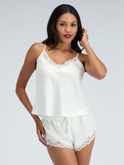 Boux Avenue White Cami Shorts Amelia Satin Set - Image 1 of 5