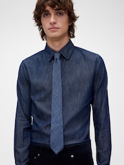 GapStudio Blue Chambray Skinny Tie - Image 1 of 6