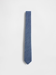 GapStudio Blue Chambray Skinny Tie - Image 3 of 6