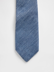 GapStudio Blue Chambray Skinny Tie - Image 6 of 6