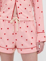 Gap X Summer Fridays Pink/Red Flannel Hearts Pyjama Shorts - Image 6 of 7