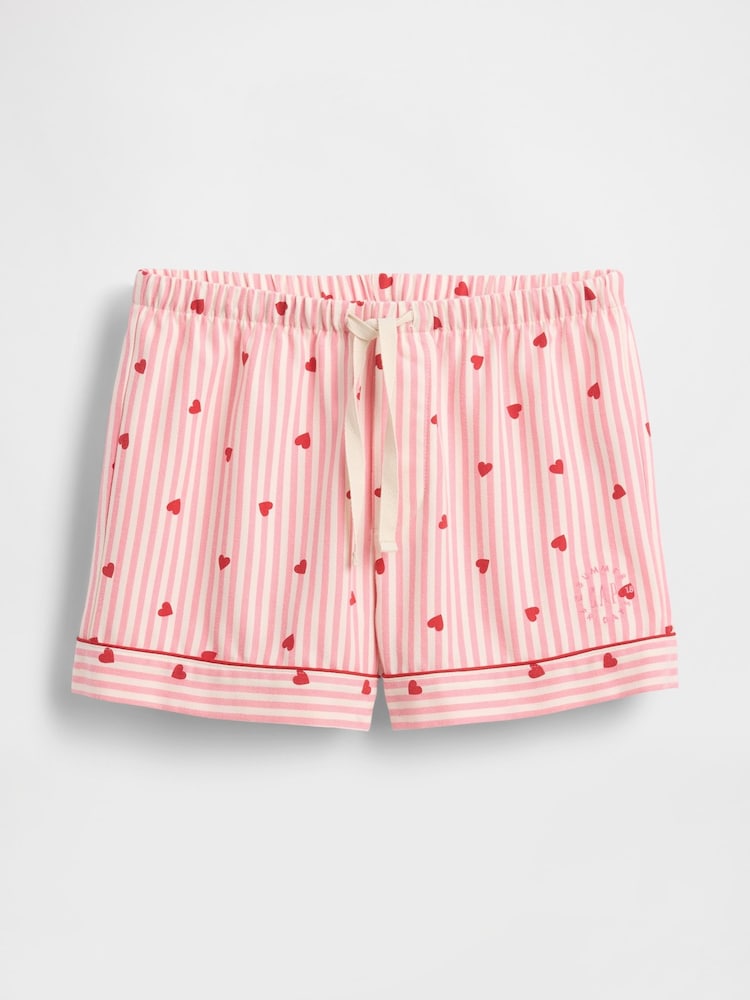 Gap X Summer Fridays Pink/Red Flannel Hearts Pyjama Shorts - Image 7 of 7 Gap X Summer Fridays Pink/Red Flannel Hearts Pyjama Shorts - Image 7 of 7