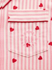 Gap X Summer Fridays Pink/Red Relaxed Flannel Hearts Pyjama Shirt - Image 6 of 7