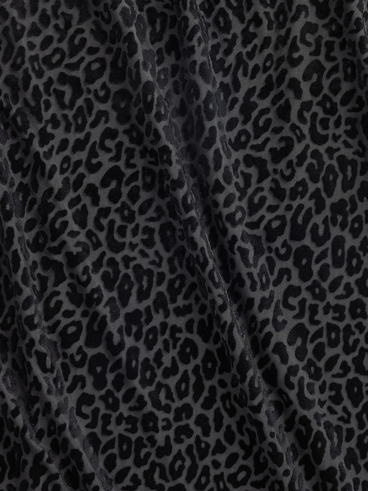 GapStudio Black Burnout Velvet Leopard Slip Dress - Image 5 of 5 GapStudio Black Burnout Velvet Leopard Slip Dress - Image 5 of 5