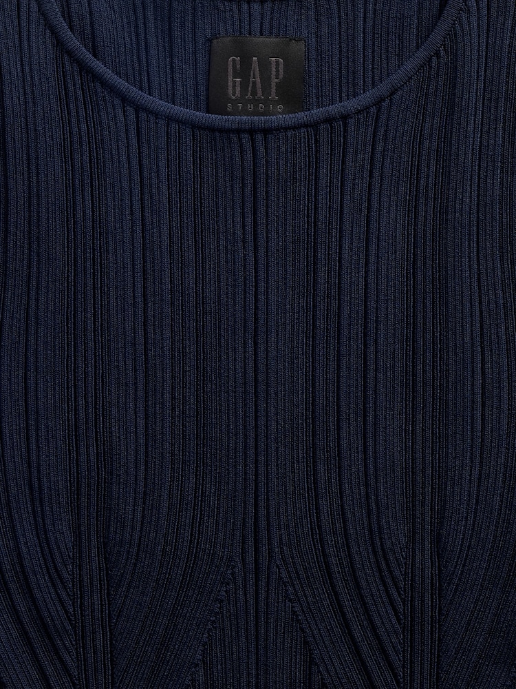 GapStudio Navy Blue Rib T-Shirt - Image 5 of 5