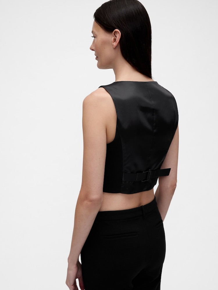 GapStudio Black Tuxedo Vest Waistcoat - Image 2 of 5