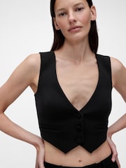 GapStudio Black Tuxedo Vest Waistcoat - Image 3 of 5