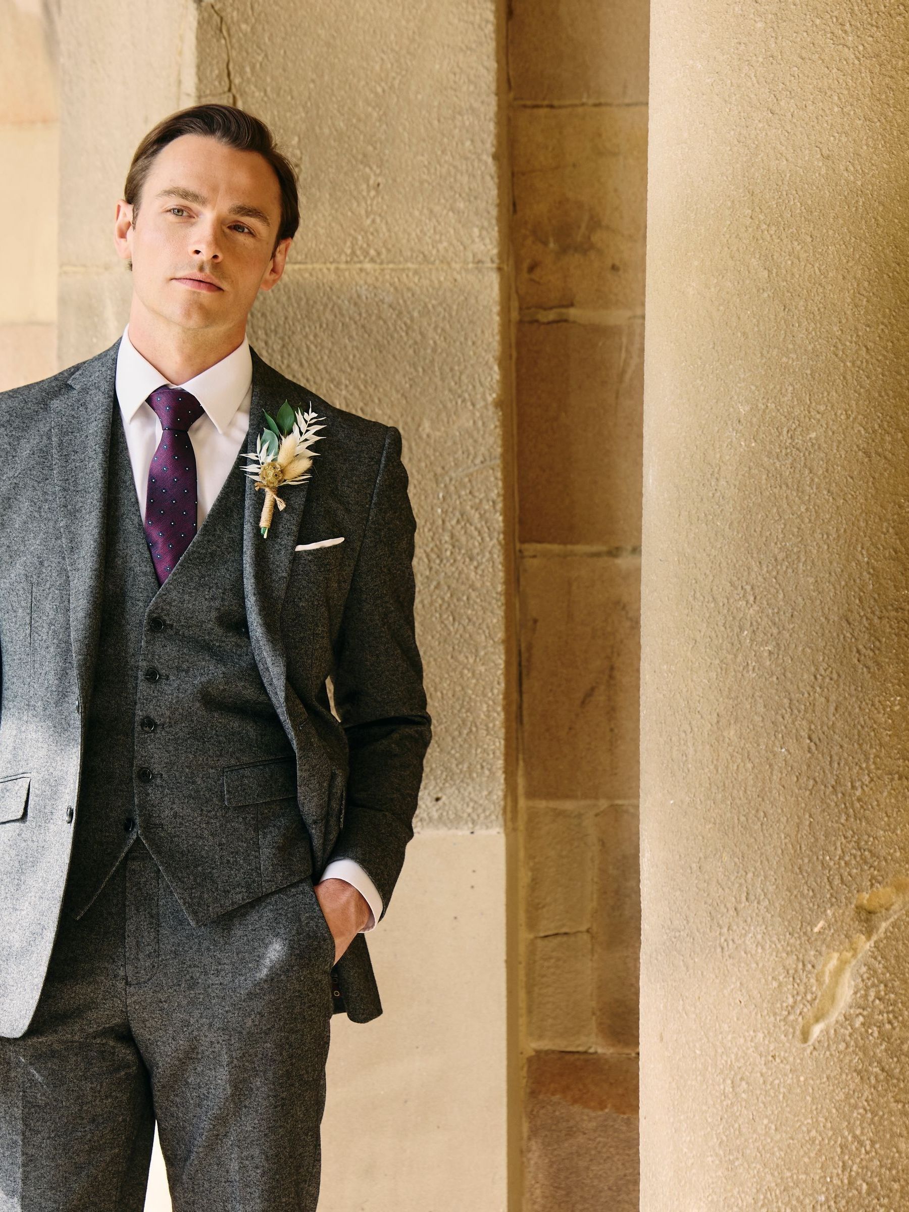 Buy Skopes Grey Fox Tailored Fit Textured Suit Jacket from Next USA