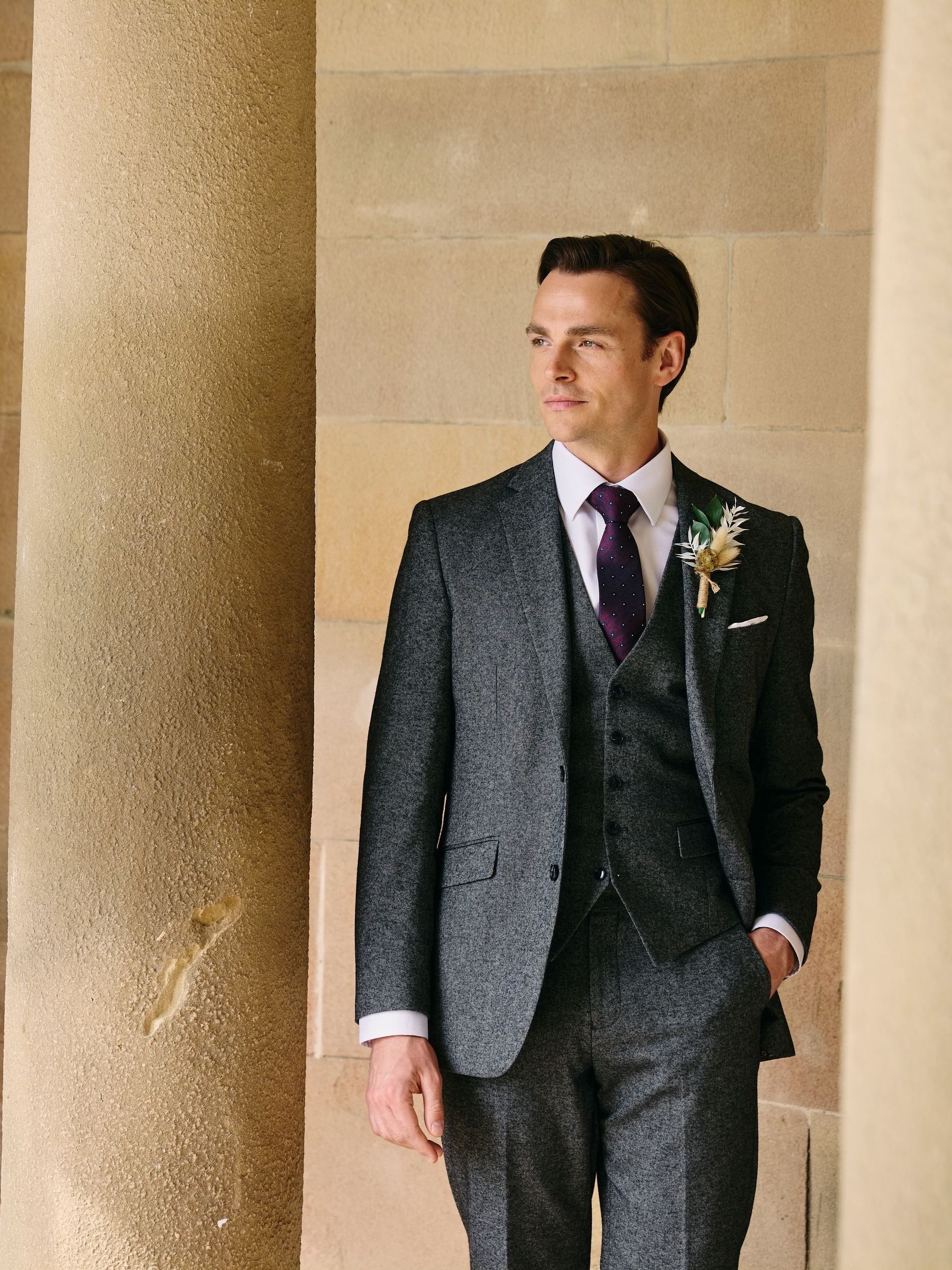Buy Skopes Grey Fox Tailored Fit Textured Suit Jacket from Next USA