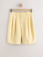 Yellow Crinkle Tailored Bermuda Shorts - Image 5 of 7