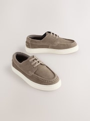Neutral Suede Boat Shoes - Image 1 of 5