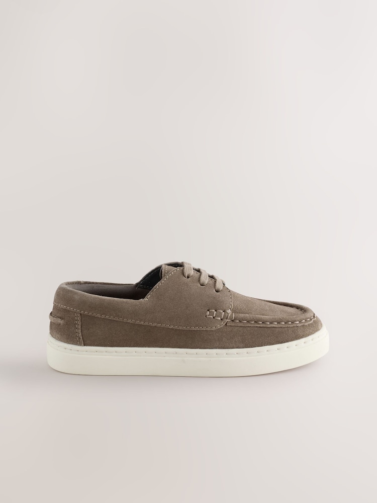 Neutral Suede Boat Shoes - Image 2 of 5 Neutral Suede Boat Shoes - Image 2 of 5