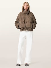 AllSaints Brown Clay Suede Jacket - Image 3 of 7