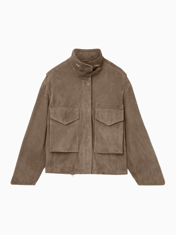 AllSaints Brown Suede Clay Jacket - Image 7 of 7 AllSaints Brown Suede Clay Jacket - Image 7 of 7