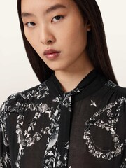 AllSaints Black Hilda Embellished Shirt - Image 3 of 6