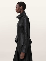 AllSaints Black Grace Biker Jacket - Image 2 of 7