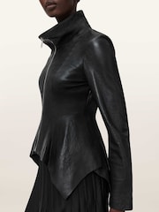 AllSaints Black Grace Biker Jacket - Image 4 of 7