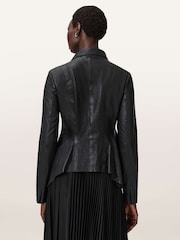 AllSaints Black Grace Biker Jacket - Image 5 of 7