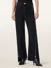 AllSaints Black Frankie Zip Jeans - Image 1 of 7