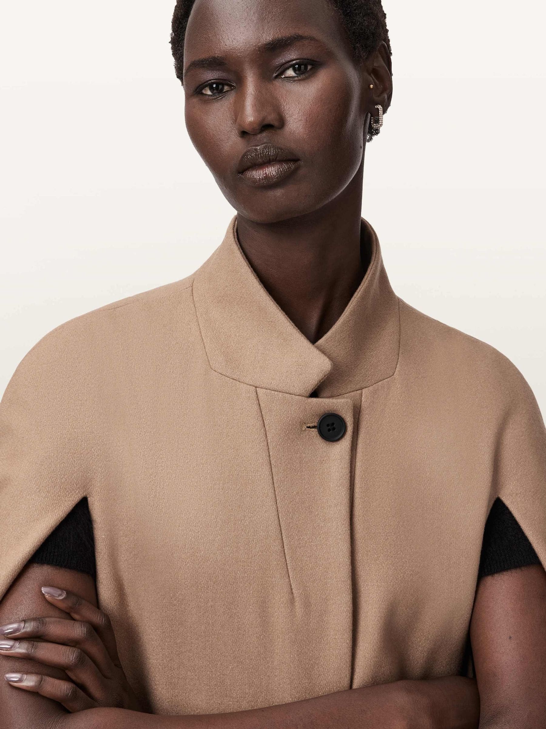 Buy AllSaints Brown Lunis Cape Coat from Next USA