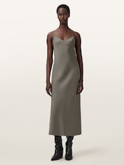 AllSaints Green Juno Dress - Image 6 of 7