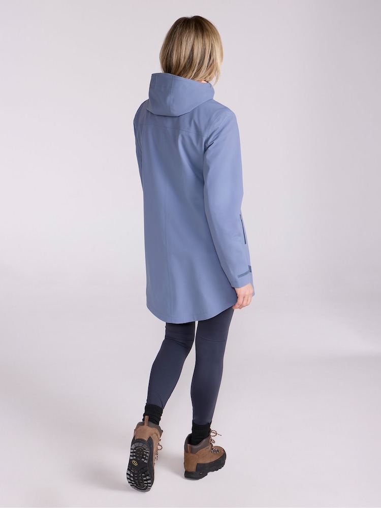 Mountain Warehouse Blue Womens April Longline Waterproof Jacket - Image 4 of 4 Mountain Warehouse Blue Womens April Longline Waterproof Jacket - Image 4 of 4