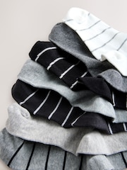 Black/Grey Cotton Rich Stripe Socks 7 Pack - Image 2 of 3