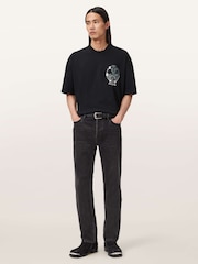 AllSaints Black Snakebite Short Sleeve Crew T-Shirt - Image 6 of 8