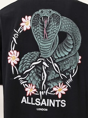 AllSaints Black Snakebite Short Sleeve Crew T-Shirt - Image 7 of 8