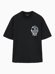 AllSaints Black Snakebite Short Sleeve Crew T-Shirt - Image 8 of 8