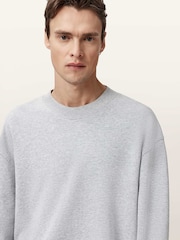 AllSaints Grey Milo Crew Neck Sweatshirt - Image 5 of 8