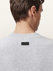 AllSaints Grey Milo Crew Neck Sweatshirt - Image 7 of 8