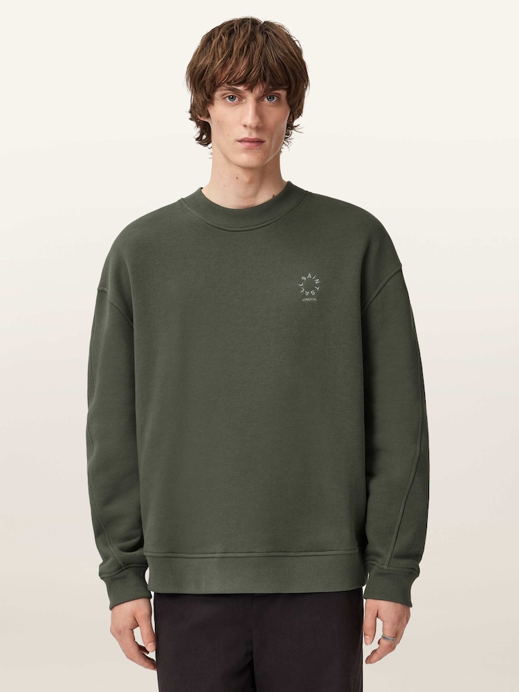 AllSaints Green Haven Crew Neck Sweatshirt - Image 1 of 7