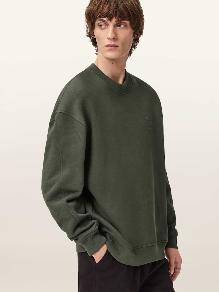 AllSaints Green Haven Crew Neck Sweatshirt - Image 2 of 7