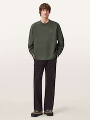 AllSaints Green Haven Crew Neck Sweatshirt - Image 3 of 7