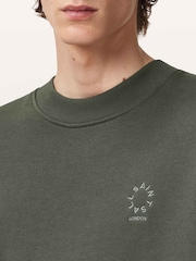 AllSaints Green Haven Crew Neck Sweatshirt - Image 6 of 7