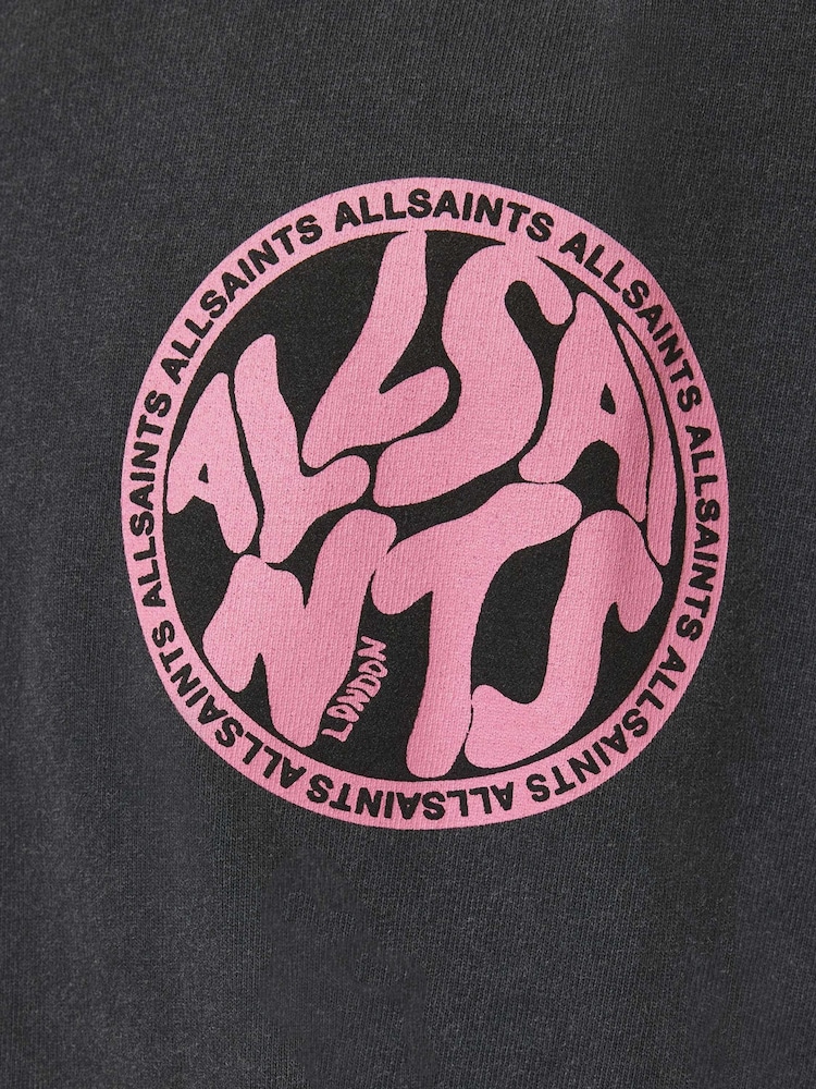 AllSaints Pink Distortion Short Sleeve Crew Neck T-Shirt - Image 7 of 7