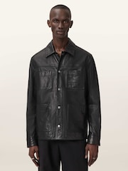 AllSaints Black Saxon Jacket - Image 1 of 7