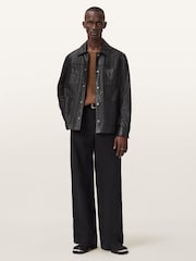 AllSaints Black Saxon Jacket - Image 3 of 7