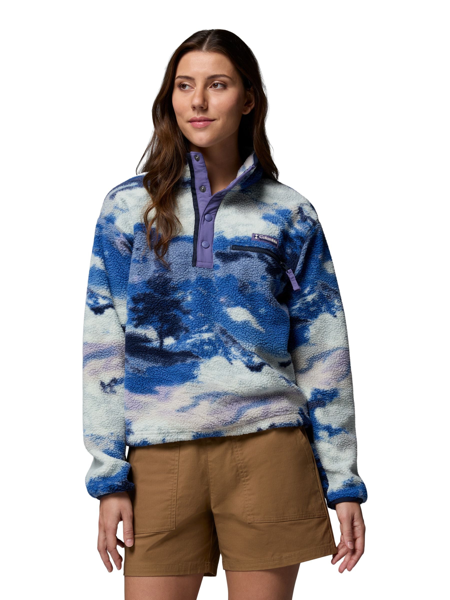 Buy Columbia Bright Blue Helvetia™ II Printed Cropped Half Snap