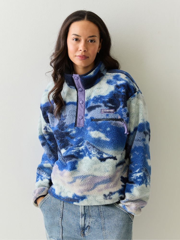 Columbia Bright Blue Helvetia™ II Printed Cropped Half Snap Fleece - Image 1 of 5
