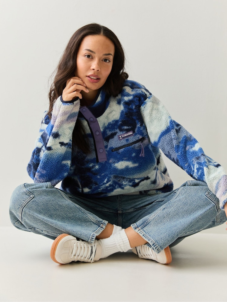Columbia Bright Blue Helvetia™ II Printed Cropped Half Snap Fleece - Image 2 of 5