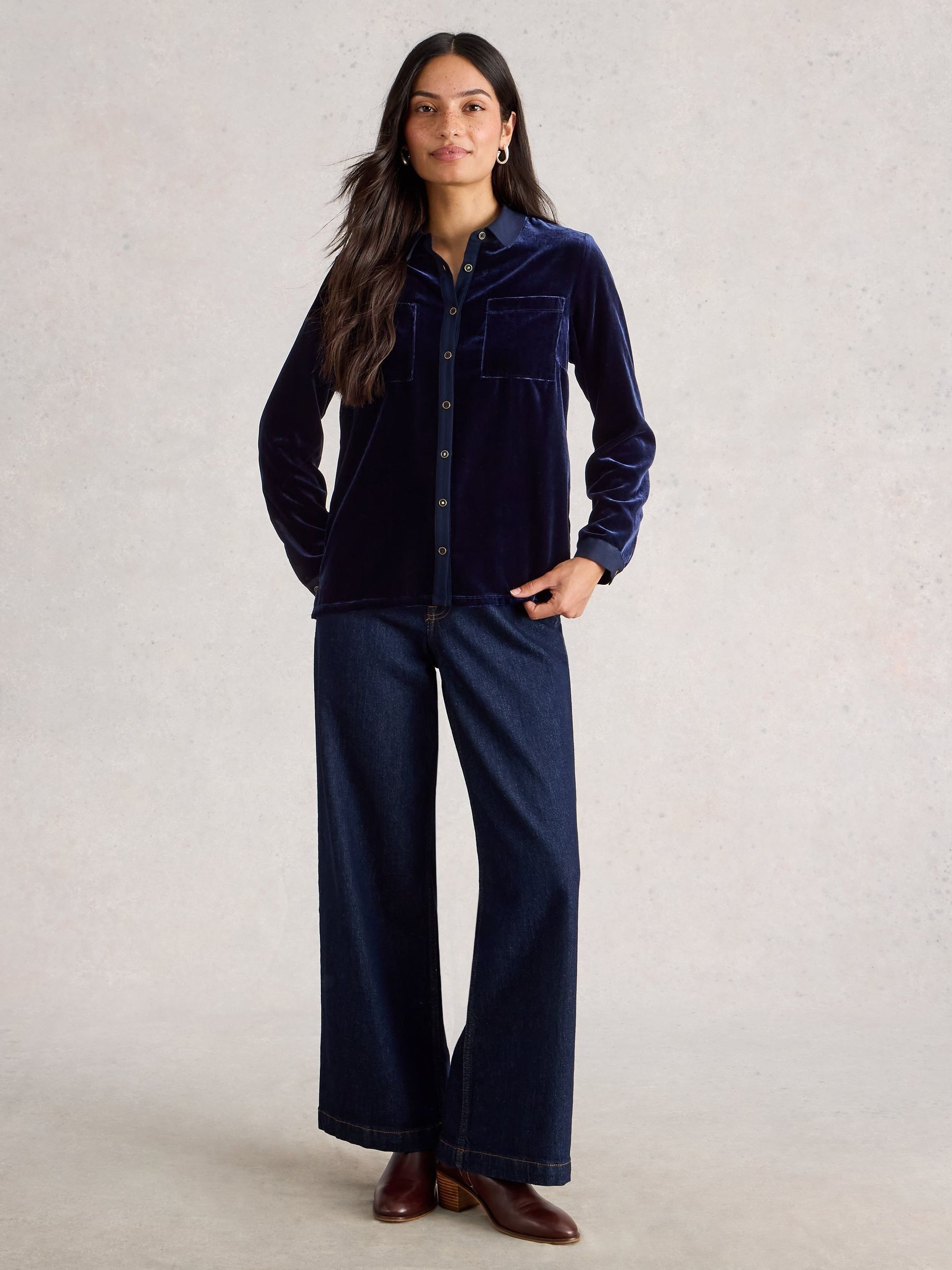 Buy White Stuff Blue Sophie Velvet Shirt from Next USA