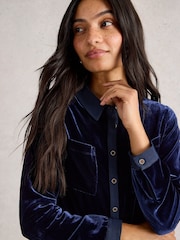 White Stuff Blue Sophie Velvet Shirt - Image 4 of 6