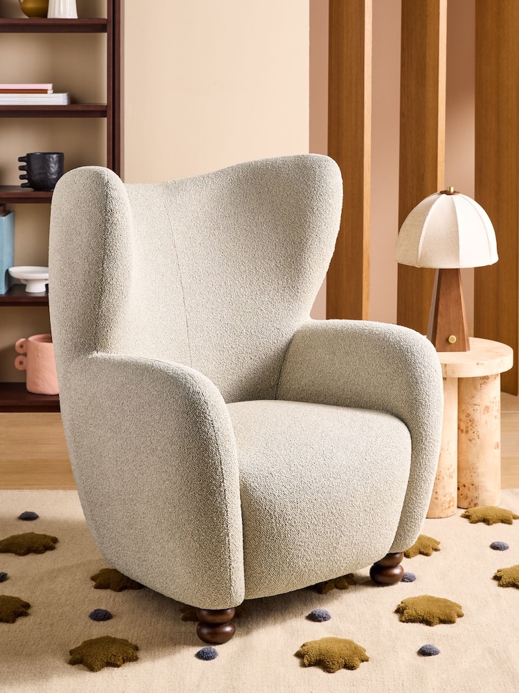 MADE.COM Off White Pax Boucle Yannick Accent Chair - Image 1 of 5 MADE.COM Off White Pax Boucle Yannick Accent Chair - Image 1 of 5