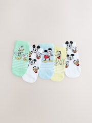 Mickey Mouse Character Cotton Rich Trainer Socks 5 Pack - Image 1 of 3