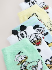Mickey Mouse Character Cotton Rich Trainer Socks 5 Pack - Image 2 of 3