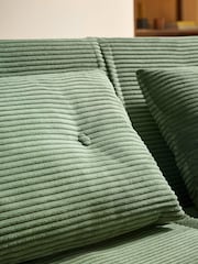 MADE.COM Olive Green Corduroy Haru 4 Seater Sofa Bed - Image 3 of 6